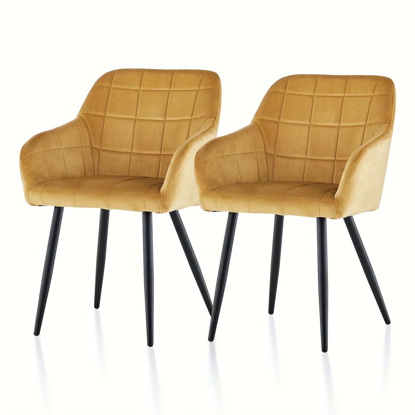 Velvet Eetkamerstoelen – Stoelen – Armstoelen – Tub Stoelen – Eettafelstoelen – Champagne – Comfortabele Gewatteerde Zitting – Stevig Metalen Frame