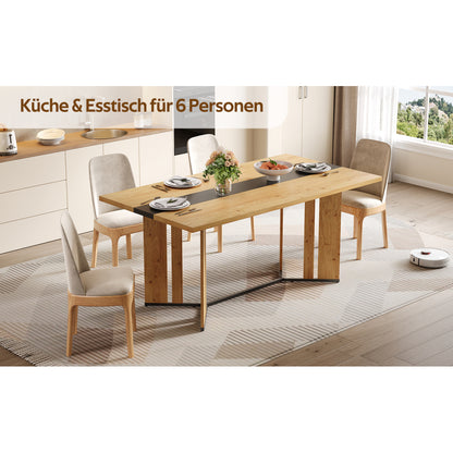 Eettafel – Tafel – Eetkamertafel – Scandinavische Tafel – Houten Tafel – 150 cm – Melamine Blad 2,8 cm – Water- En Krasbestendig