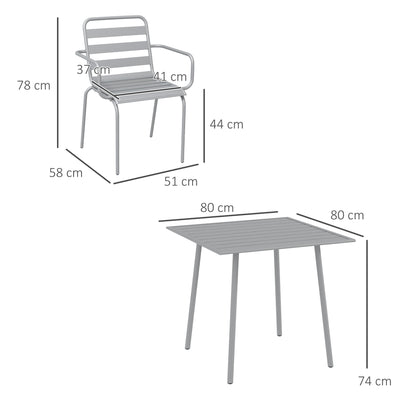 Tuinset – Tuinmeubelset – Zithoek – Balkonset – Terrasmeubelen – Stapelbare Stoelen – Stalen Frame – Compact Ontwerp 80x80x74 cm