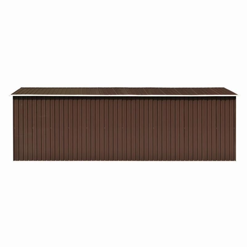 Large 257x580x181cm Heavy-Duty Steel Frame Outdoor Storage Shed with Removable Brown Roof & Walls - Spacious Portable Garden Shed for Backyard, Patio, Temporary Warehouse Storage - Durable Steel Construction, Easy Assembly, I