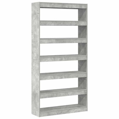 Boekenplank – Wandplank – Boekenrek – Wandrek – Muurplank – 6 lagen 100x30 cm – Hoogwaardig Grijs Hout