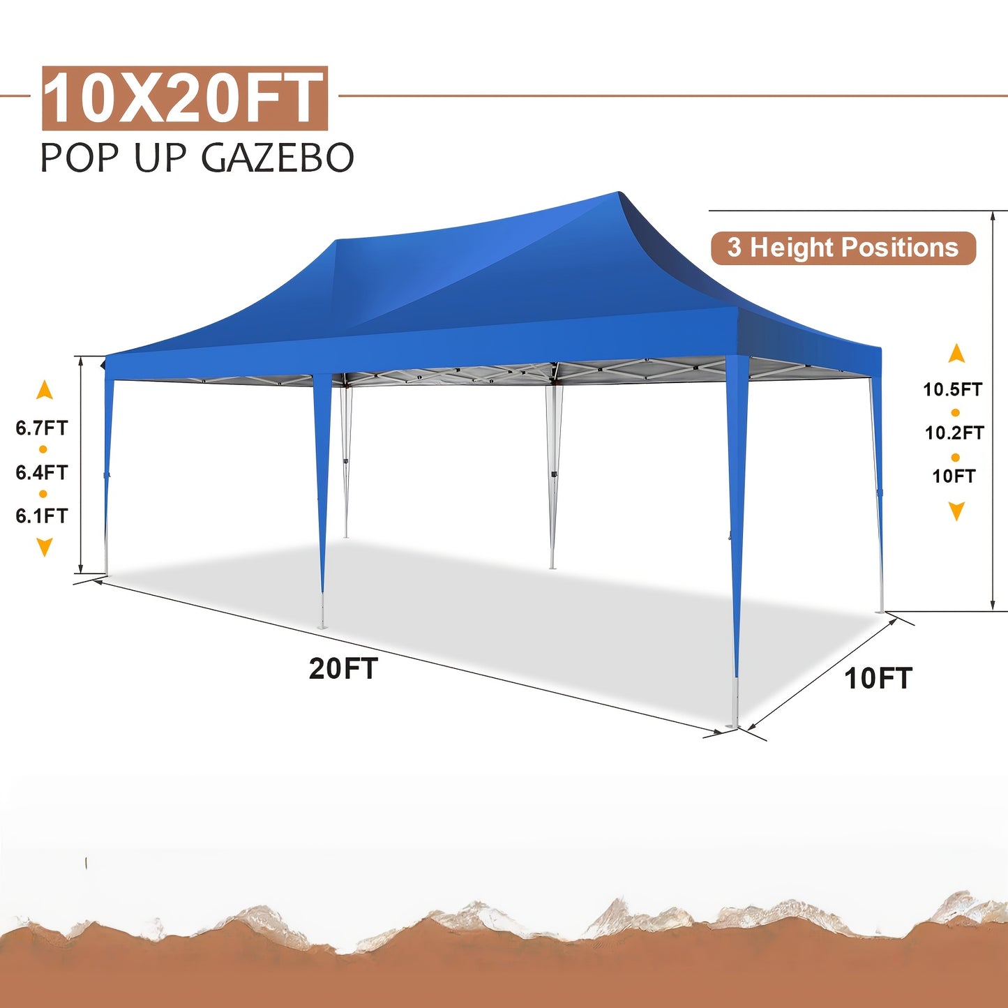 Pop-Up Tent – Partytent – Campingtent – Evenemententent – Vouwtent – 3x6 Meter – 6 Afneembare Zijwanden – Stevige Hexagonale Poten