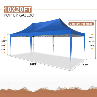 Pop-Up Tent – Partytent – Campingtent – Evenemententent – Vouwtent – 3x6 Meter – 6 Afneembare Zijwanden – Stevige Hexagonale Poten