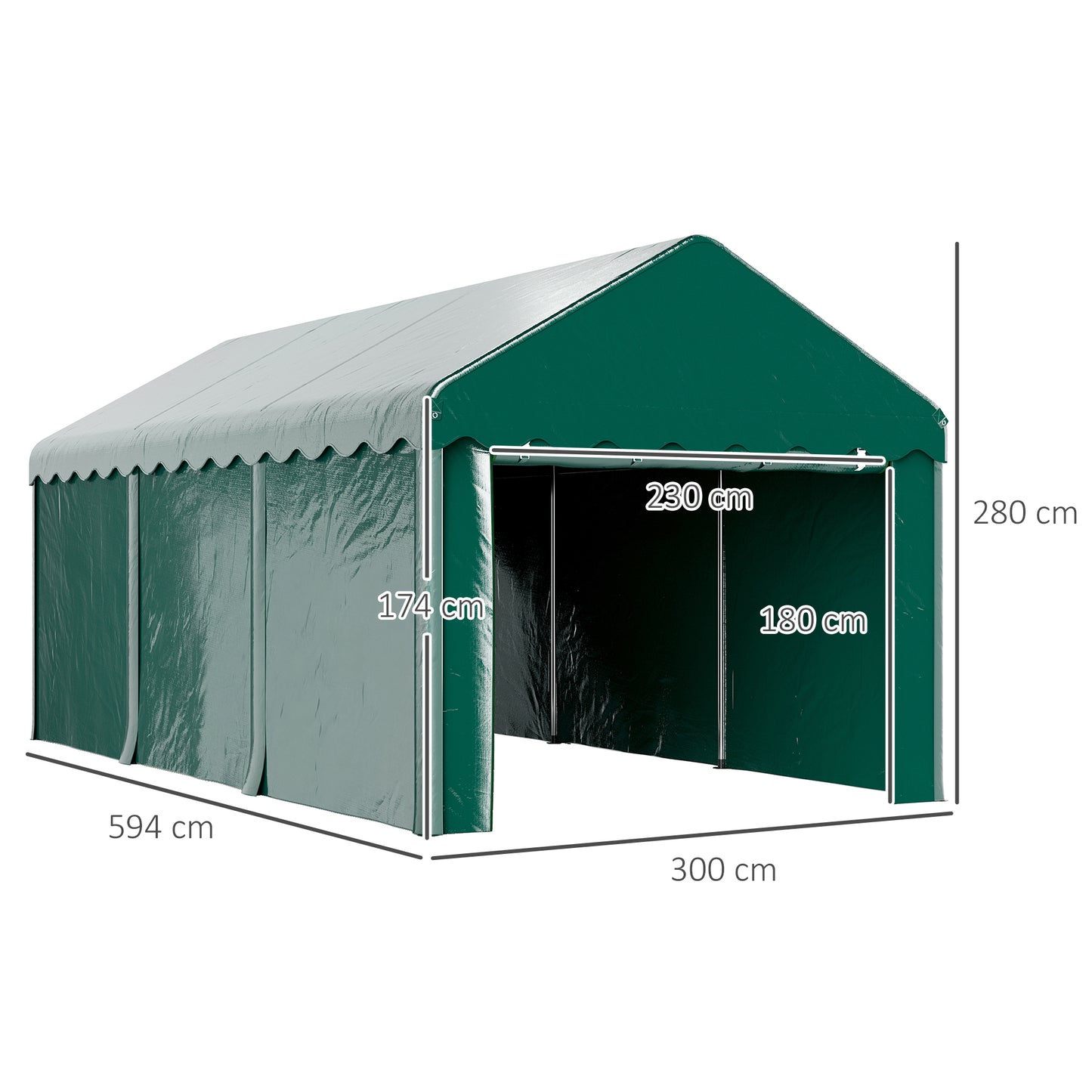 Carport – Overkapping – Garagetent – Autoschuilplaats – Opslagtent – 3x6 Meter – Water- en UV-bestendig PE-doek