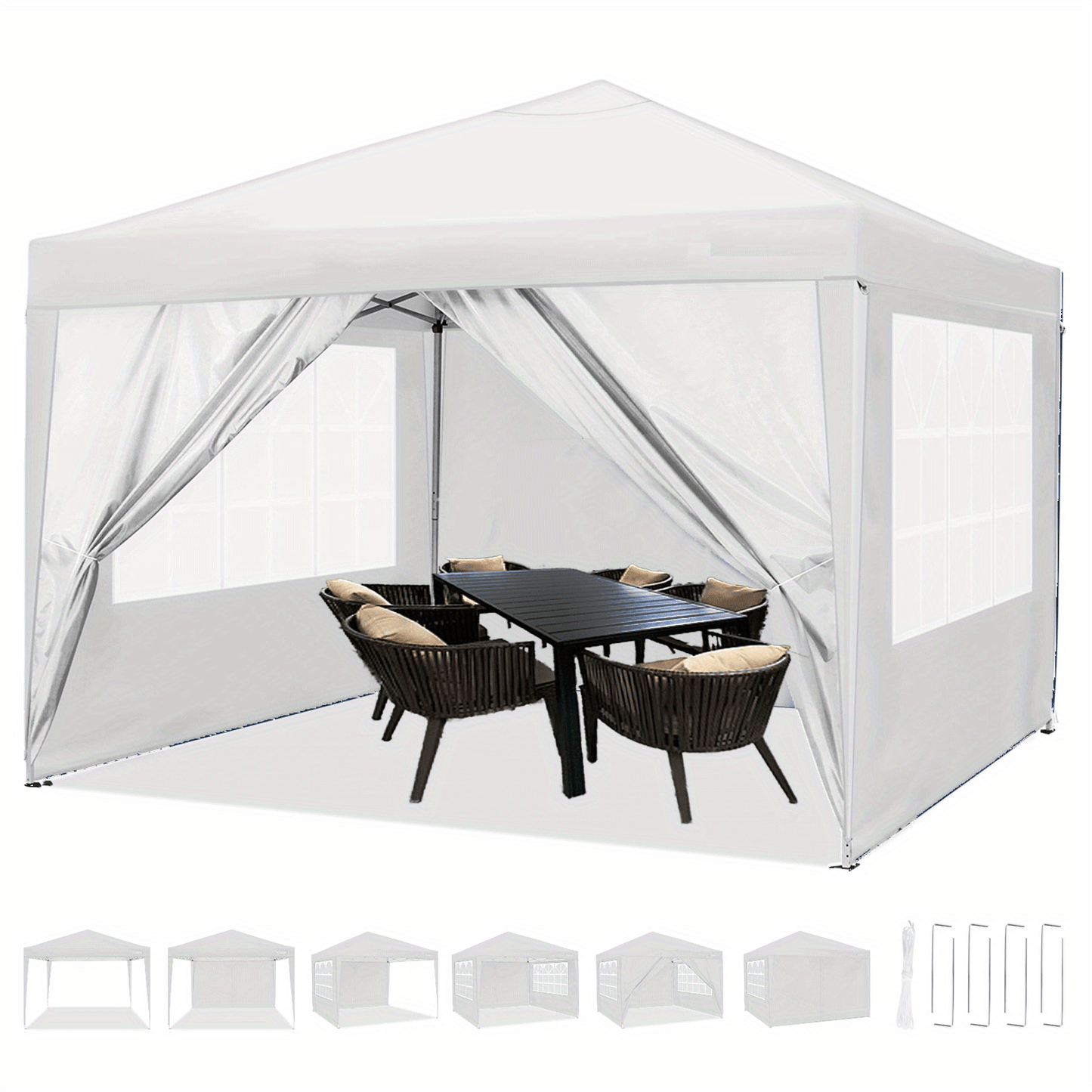 Paviljoen – Partytent – Pergola – Tuintent – Prieel – Waterdicht – 3x3 meter – UV50+ Bescherming – Verstelbare Hoogte