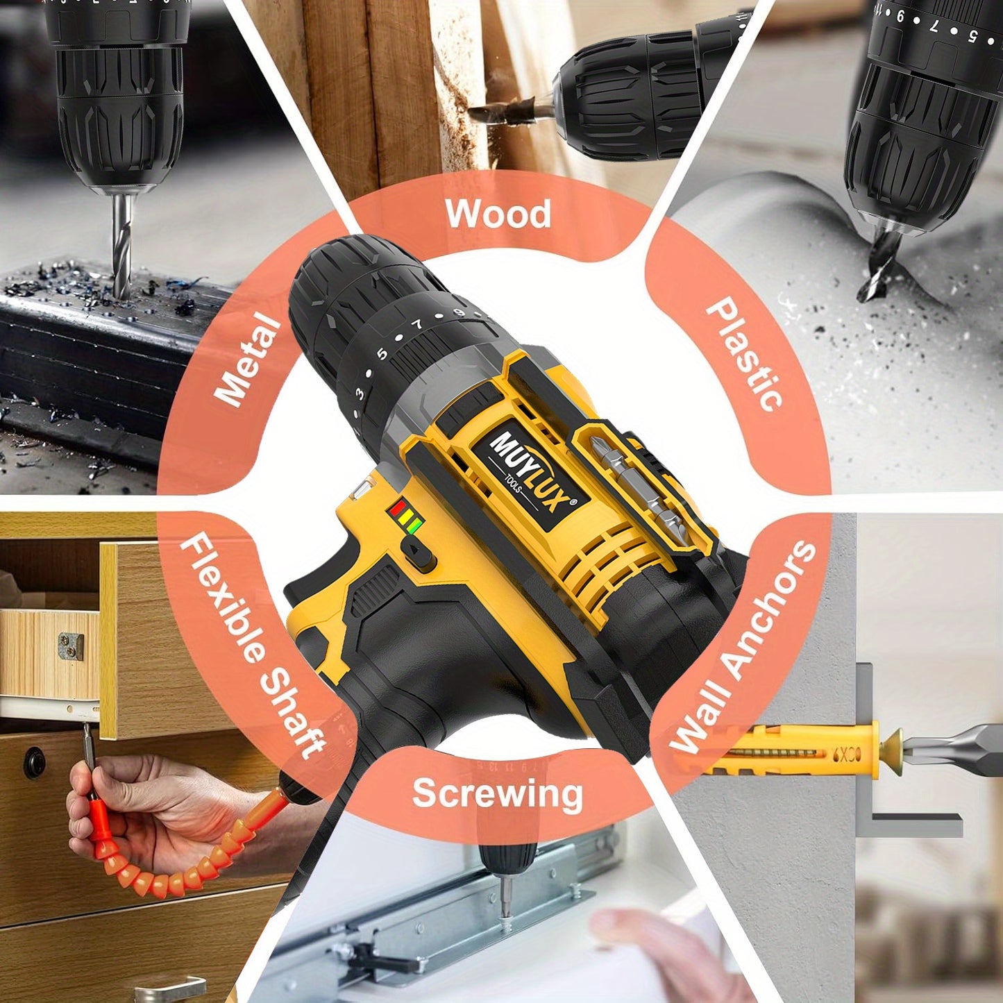 Slagmoersleutel – Slagschroevendraaier – Impact Wrench – Accu Slagmoersleutel – Oplaadbare Lithium-ion Accu – 2000mAh Capaciteit – Draadloos & Lichtgewicht