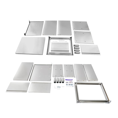 RVS Werktafel – Werkbank – Inklapbare Werktafel – Keukentafel – Opbergtafel – 80x60x80 cm – Verstelbare Poten – Roestvrij Stalen Kast Met Schuifdeuren