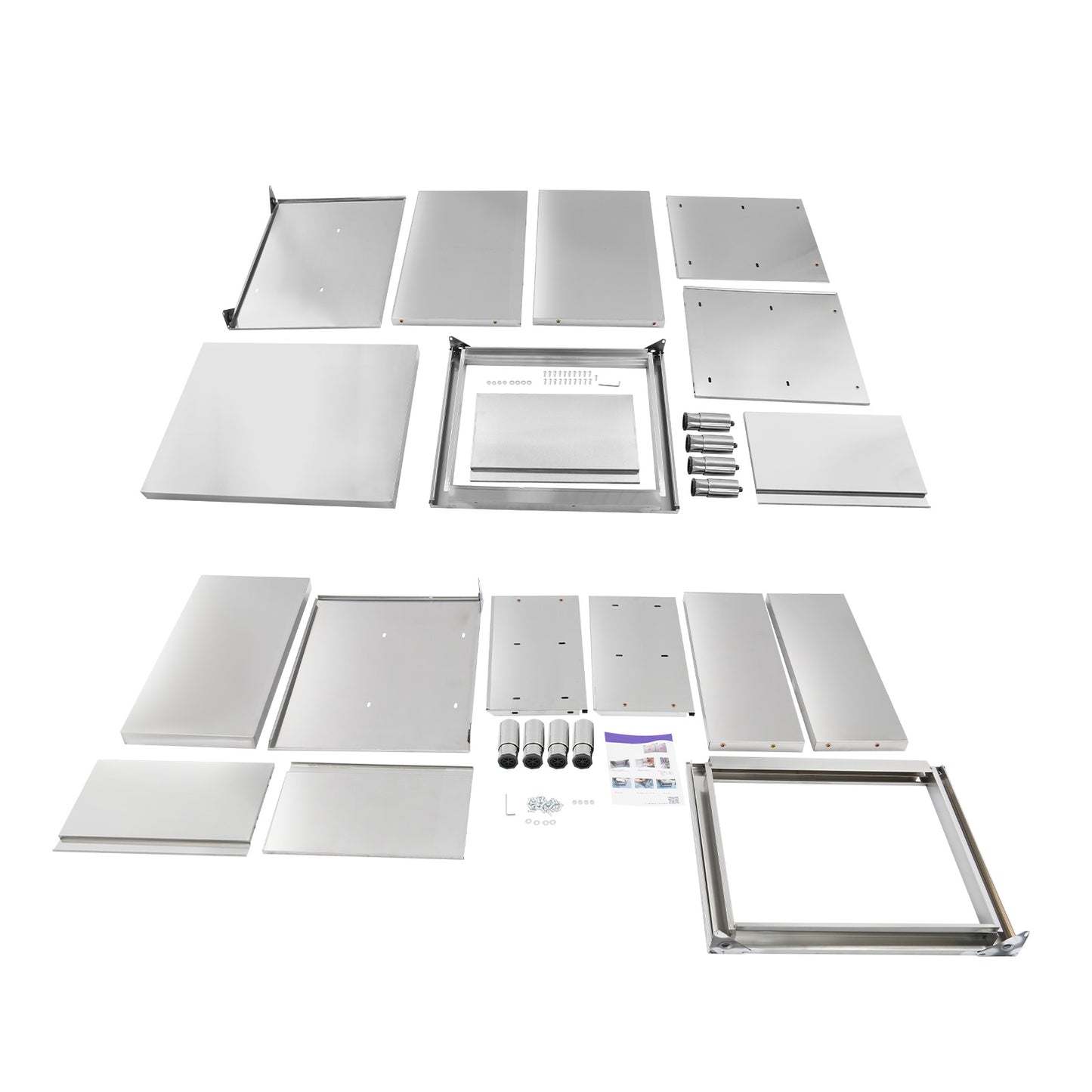 Werktafel – Werkbank – RVS Tafel – Keukentafel – Werkbank Met Lades – RVS 201 Staal – Verstelbare Poten – 110 kg Draagkracht