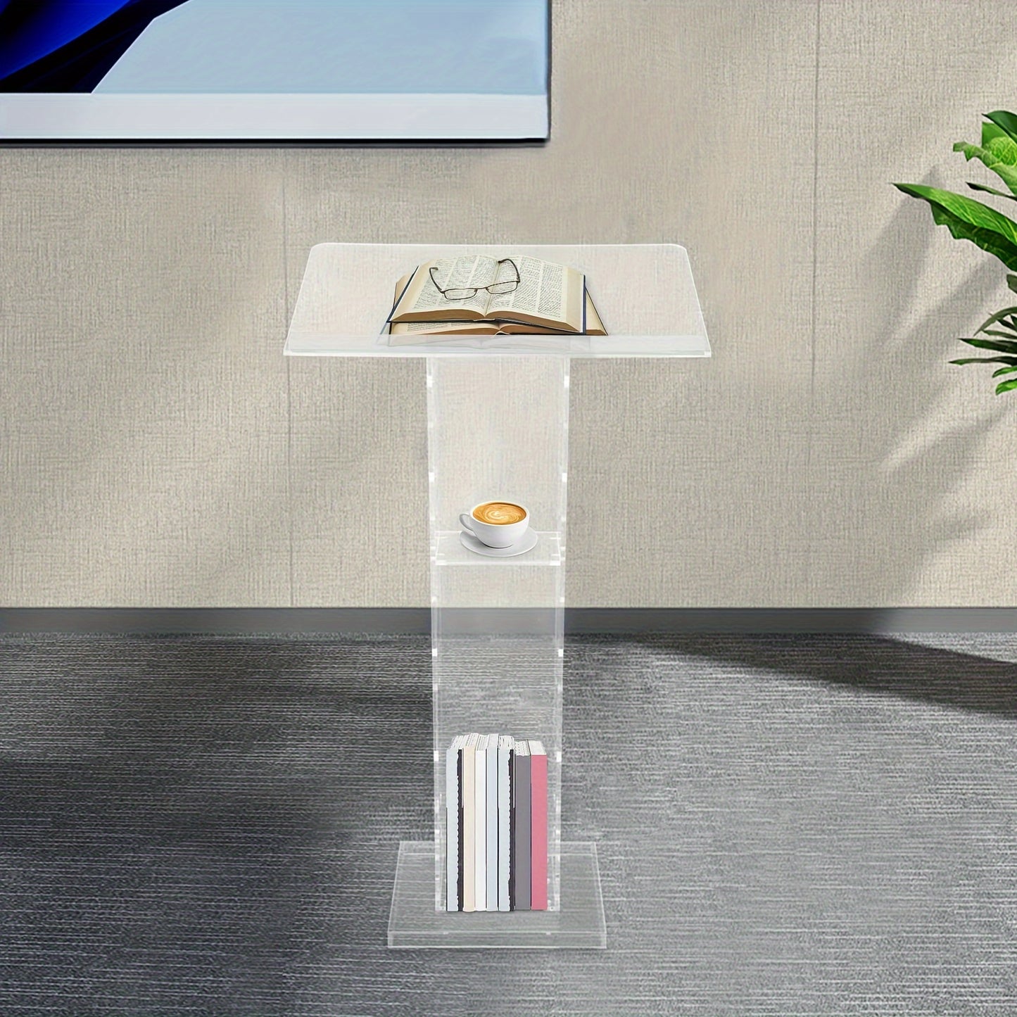 Spreekgestoelte – Lessenaar – Podium – Lezenaar – Katheder – Transparant Acryl – Lichtgewicht & Met Opslagplank – 110x60x40 cm