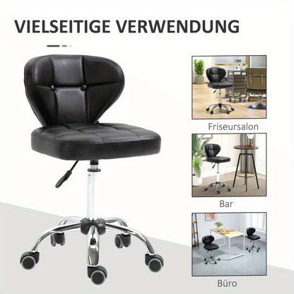 Barkruk – Barstoel – Draaistoel – Kruk – Zitstoel – Verstelbare Zithoogte 72-87 cm – Donkergrijs Synthetisch Staal – Met Rugleuning – Set van 2
