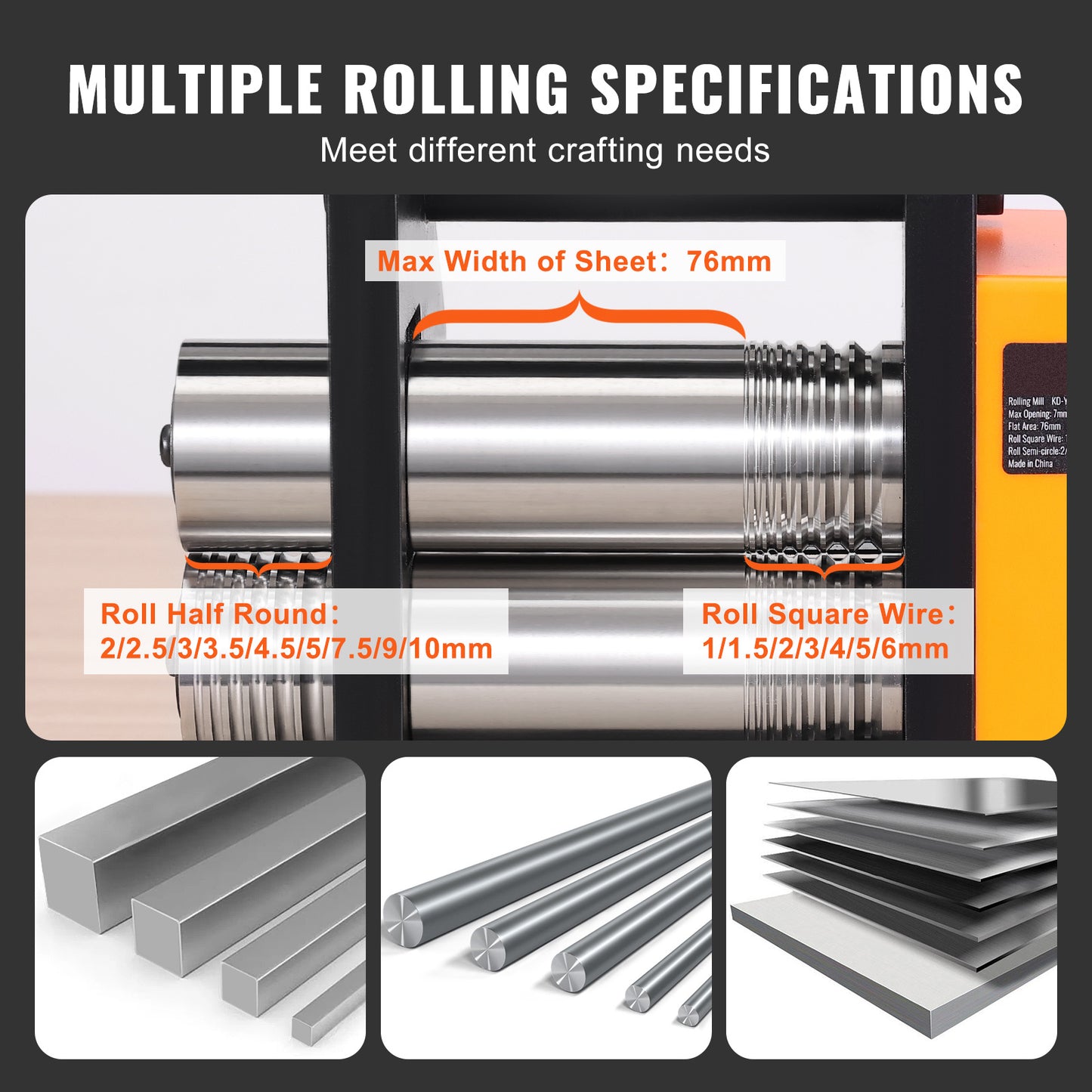 Rollersmachine – Rolbank – Metaalpers – Juweliers Gereedschap – Deegroller – 3-in-1 Multifunctioneel – Instelbare Dikte 0,1-7 mm – Hoogwaardig Gietijzer Met Stalen Rollen