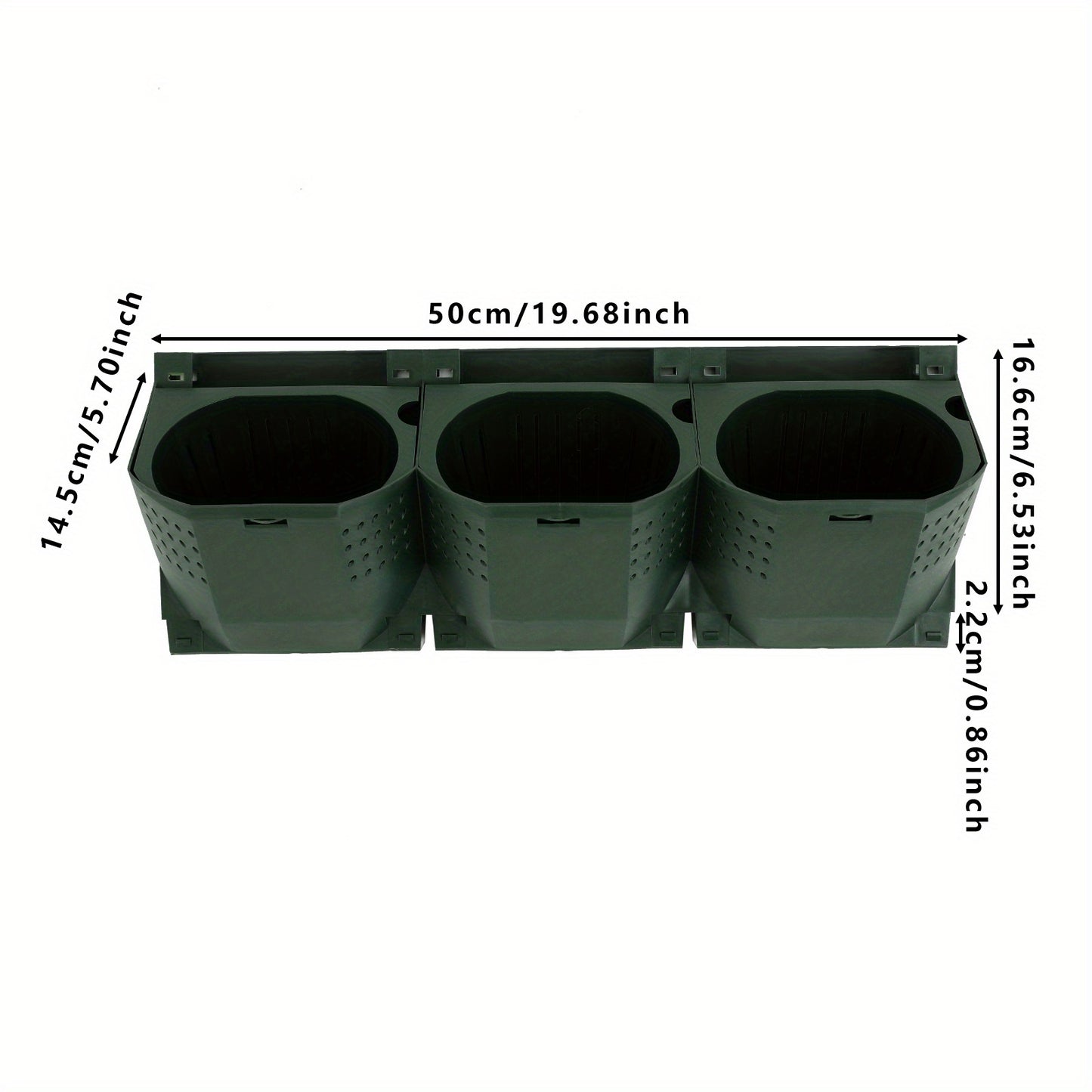 36-Pot Wall-Mounted Planter with 36 Individual Pots - Heavy-Duty PP Plastic /Outdoor Vertical System Suitable for Balcony,, - Contemporary Modern Plant Holder