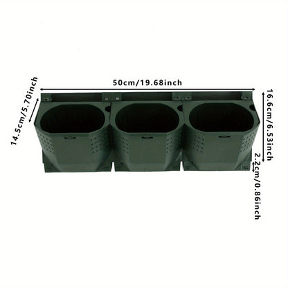 36-Pot Wall-Mounted Planter with 36 Individual Pots - Heavy-Duty PP Plastic /Outdoor Vertical System Suitable for Balcony,, - Contemporary Modern Plant Holder