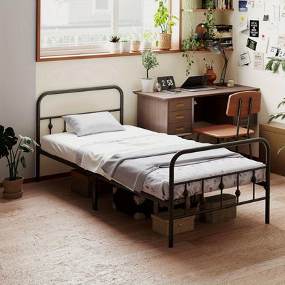 Metal Bed Frame – Stalen Bedframe – Klapbed Frame – Opklapbaar Bed – Slaapbank Frame – Geschikt Voor 200x90 cm Matras – Stevig Metaal – Hoogte 82,5 cm