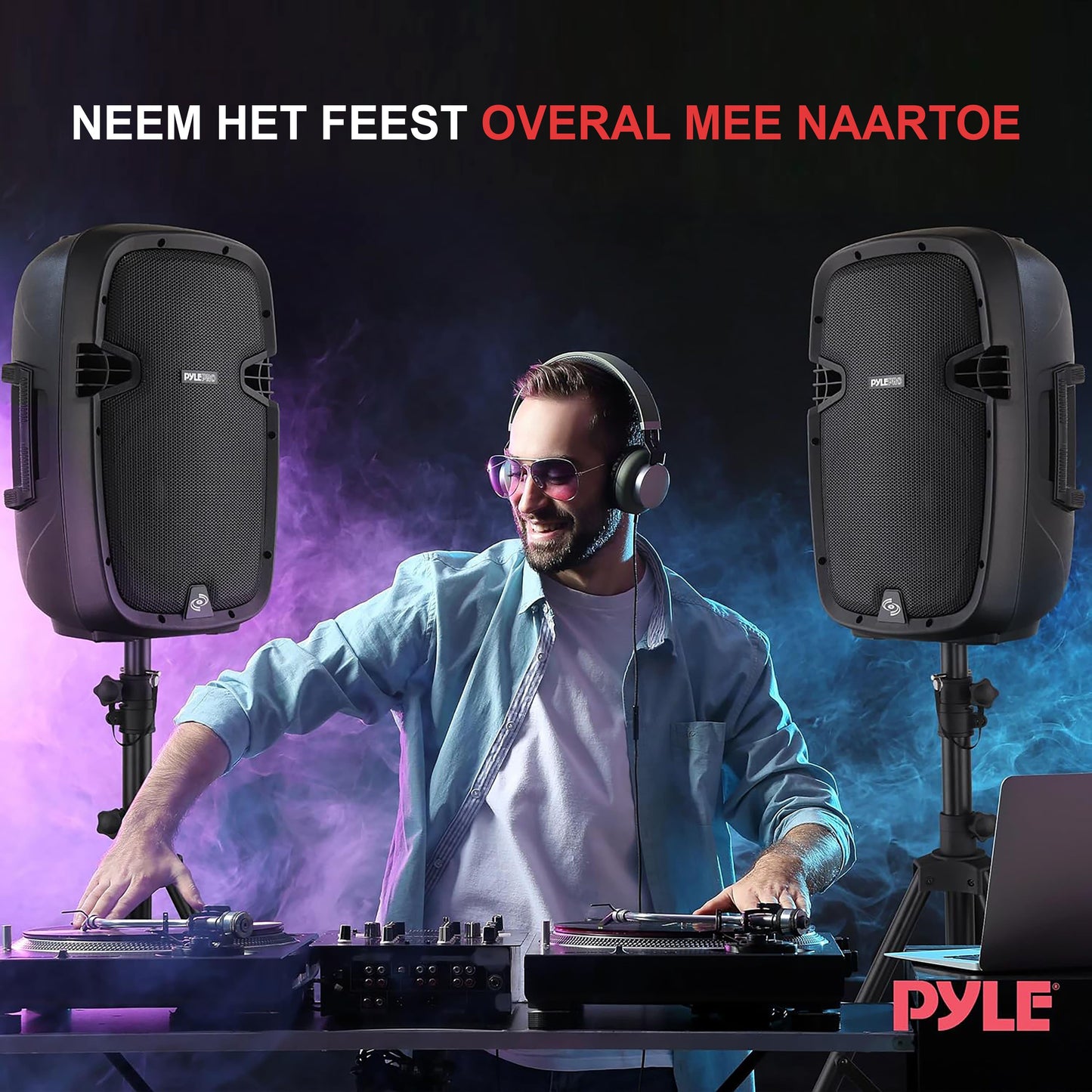 Bluetooth Speaker Set – Draagbare Luidspreker – Wireless Audio Systeem – PA Speaker – Karaoke Microfoon – 1000 Watt Piekvermogen – Bluetooth & USB MP3 Afspelen
