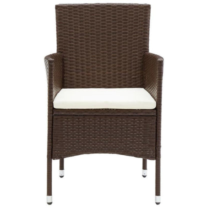 Tuinset 3-delig – Tuinmeubelset – Bistroset – Loungeset – Balkonset – Poly Rattan – Weerbestendig – Compact & Lichtgewicht – Bruin