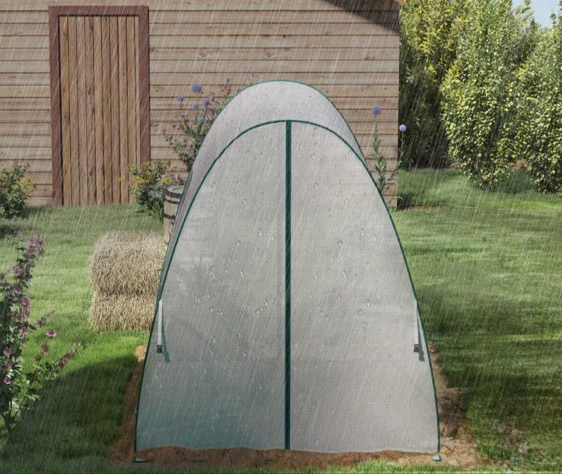 Kas – Kweekkas – Serre – Tuinkas – Balkonkas – Stalen Frame – Oproldeur Met 2 Ramen – 180x180x200 cm – Transparant Waterafstotend Folie