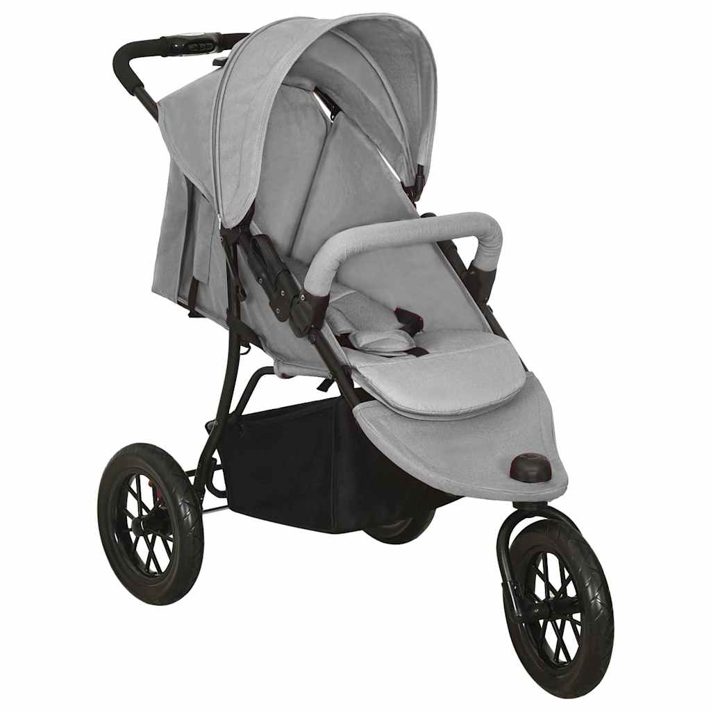 Kinderwagen – Wandelwagen – Buggy – Babywagen – Kinderbuggy – Lichtgrijs – Eénhandig Inklapbaar – Verstelbare Rugleuning