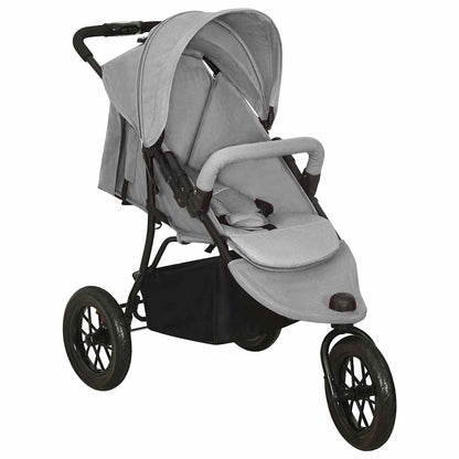Kinderwagen – Wandelwagen – Buggy – Babywagen – Kinderbuggy – Lichtgrijs – Eénhandig Inklapbaar – Verstelbare Rugleuning