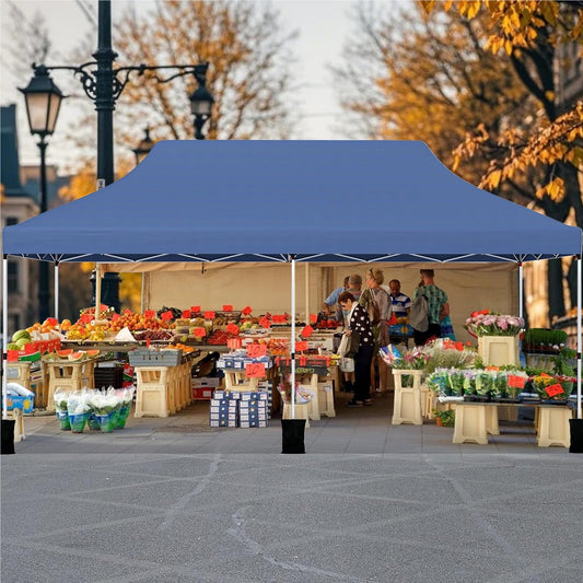 Opvouwbare Partytent – Vouwtent – Tent – Paviljoen – Tuinpaviljoen – Waterbestendig – UV Bescherming 50+ – 3x6m – Hoogte Verstelbaar – Blauw