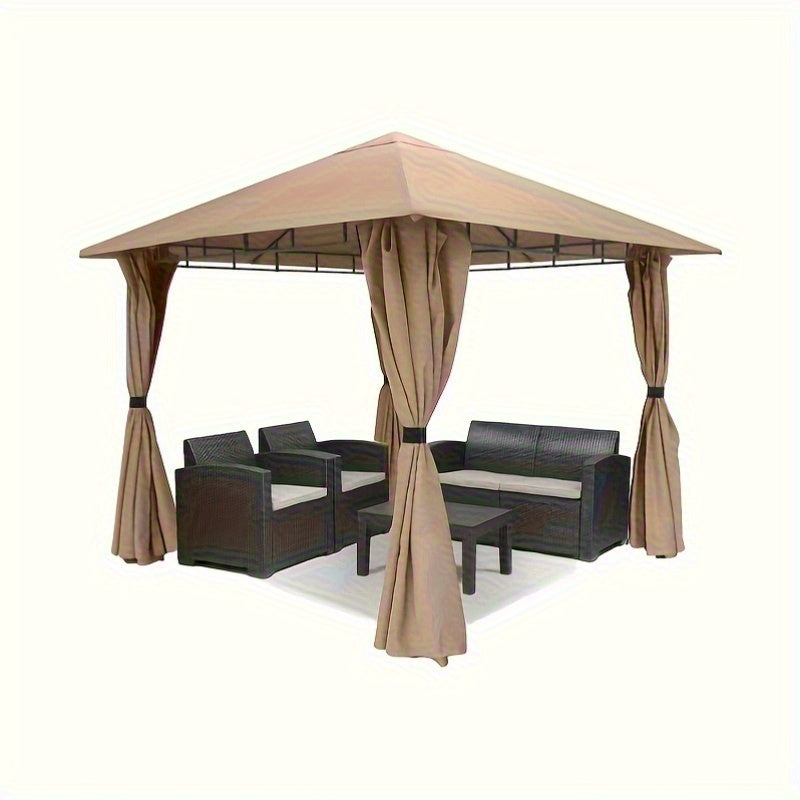Partytent – Tuinpaviljoen – Tuinfeest Tent – Feesttent – Vouwtent – 3x3 m – Waterafstotend Polyester – Afritsbare Zijpanelen met Rits