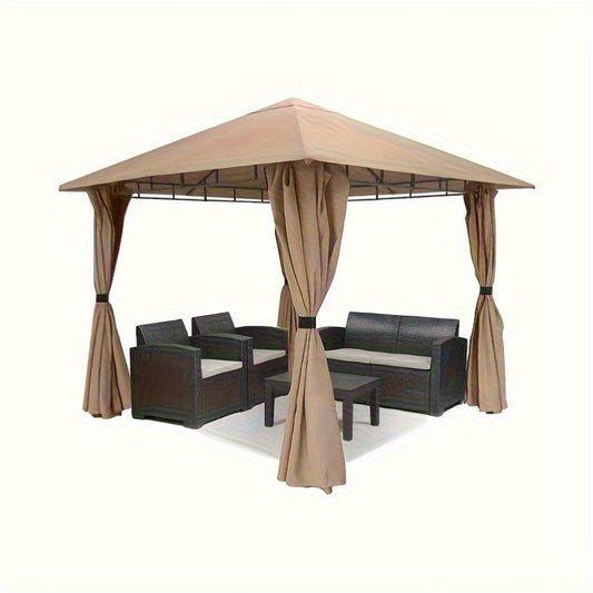 Partytent – Tuinpaviljoen – Tuinfeest Tent – Feesttent – Vouwtent – 3x3 m – Waterafstotend Polyester – Afritsbare Zijpanelen met Rits