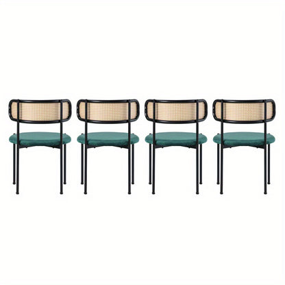 Fauteuil – Loungestoel – Relaxstoel – Zetel – Stoel – Set Van 4 – Groene Velvet Bekleding – Met Stevige Metalen Poten