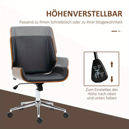 Office Chair Home Office Chair Vintage Office Chair, Height Adjustable Office Chair, Swivel Chair with Tilt Function, Black