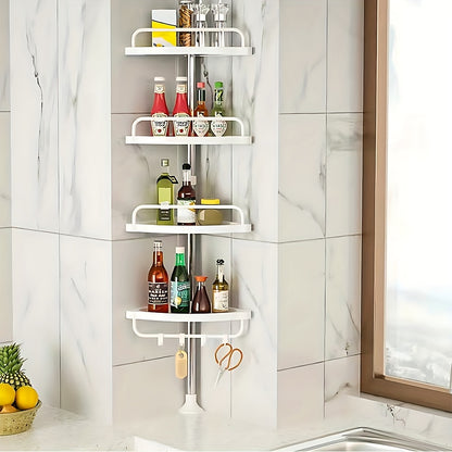 Doucherek – Douche-organizer – Doucheplank – Doucherekje – Douchemand – Verstelbaar 105-310 cm – Roestvrij Staal – Hoekmodel met Waterafvoer
