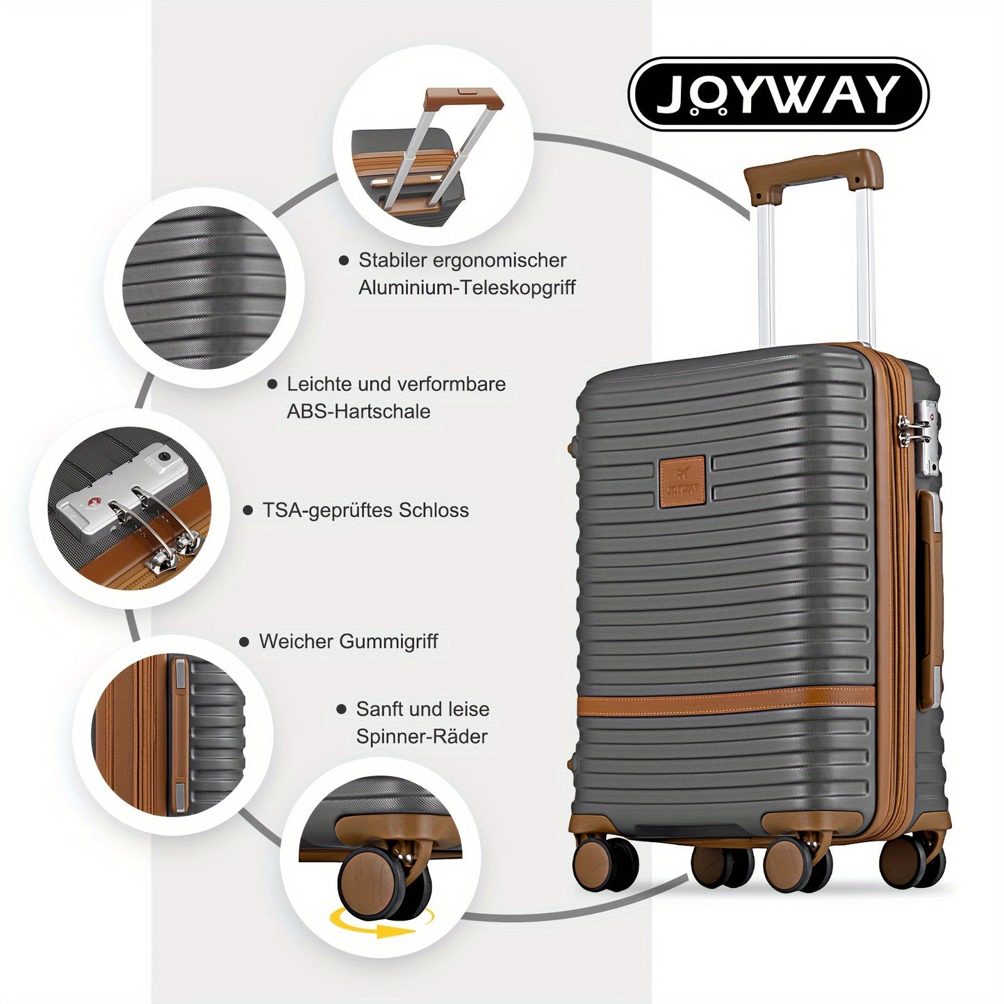 Reiskoffer Set – Harde Koffer – Bagage – Trolley – Cabin Koffer – Roze Variant – ABS Behuizing – 360° Zwenkwielen