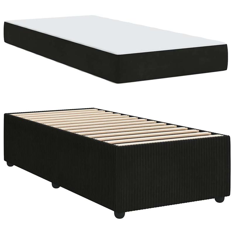 Bedframe – Bed – Bedframe Met Matras – Eenpersoonsbed – Platformbed – Zwart – Twinsize 80x200 cm – Met Matras Inclusief – Metalen Stijlvol Frame
