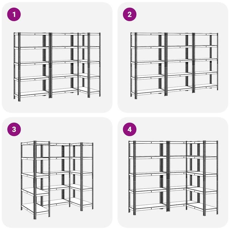 Opbergrek – Opbergkast – Stellingkast – Opbergrekken – Stelling – 5 Laags – Staal En Hout – Stevig En Duurzaam – Antraciet