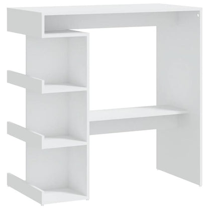 Bar Tafel – Barkruk Tafel – Hoge Tafel – Barmeubel – Werktafel – Wit – Engineering Wood – Met Opbergruimte – Stevig En Duurzaam