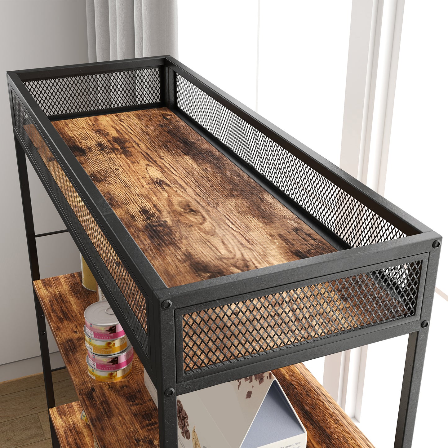 Kattenbakmeubel – Kattenbakkast – Kattenhuis – Kattentoilet – Kattenbakverstopper – Multifunctioneel 2-in-1 Design – Ruime Opbergruimte & Geïntegreerde Krabpaal – 80x48x152 cm – Rustiek Bruin