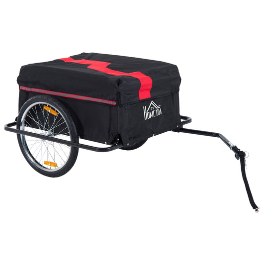 Fietskar – Fietsaanhanger – Bagagekar – Transportwagen – Aanhanger – Opvouwbaar – Robuust IJzeren Frame – Maximaal Laadvermogen 40 Kg – 140x88x60 cm