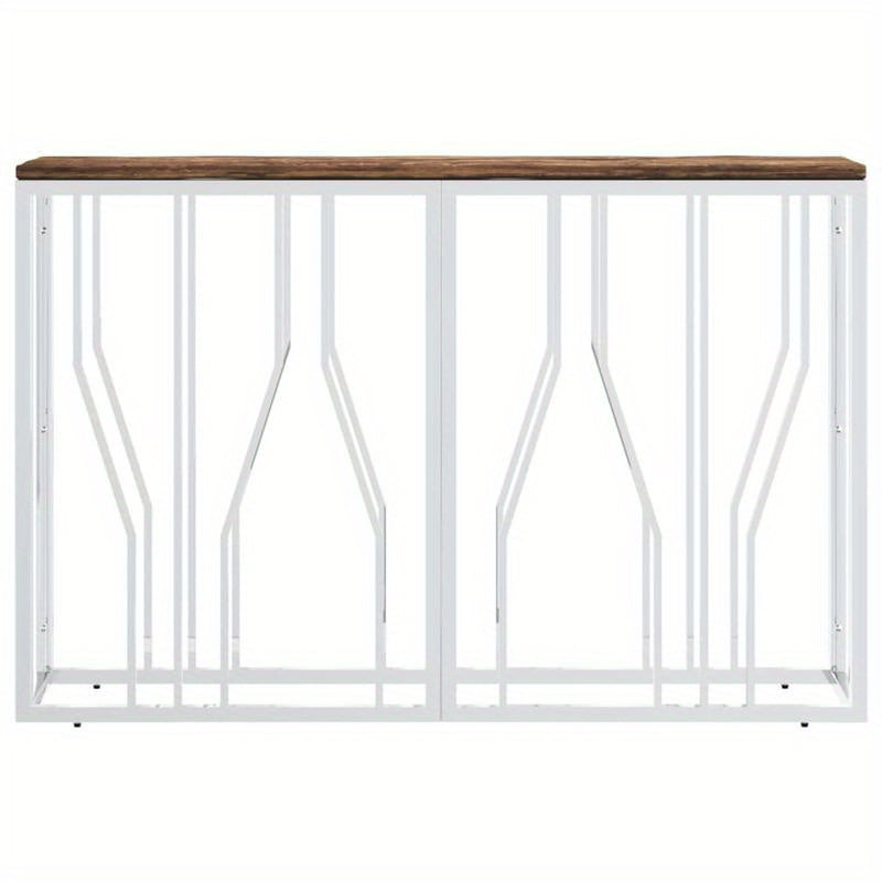 1pc Rustic Wooden Sideboard Console Table, Freestanding Solid Wood Storage Cabinet, Versatile for Various Rooms, with Glass Front Doors, for Standing Shelf, Standing Shelf