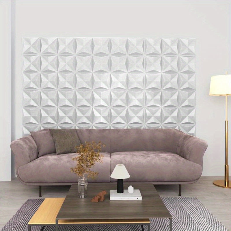 48 st Wandpanelen 3D origami 12 square meter 50x50cm wit