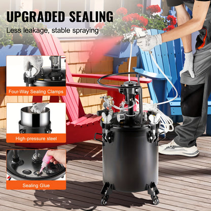 Verfspuit – Spuitverf Tank – Verfpomp – Spuitpistool – Druktank – 30L Capaciteit – Automatisch Roersysteem