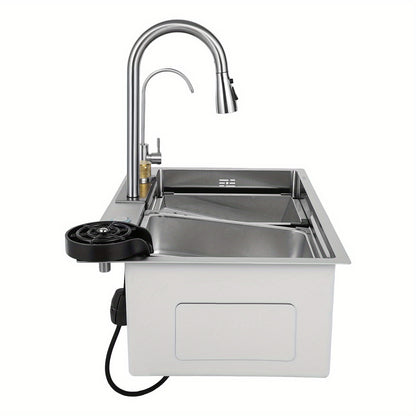 Keukenspoelbak – Spoelbakken – Gootsteen – Wasbak – Spoelbak RVS – 8 Inch Grote Capaciteit – Anti-Verstoppingsafvoer & Geluiddempend