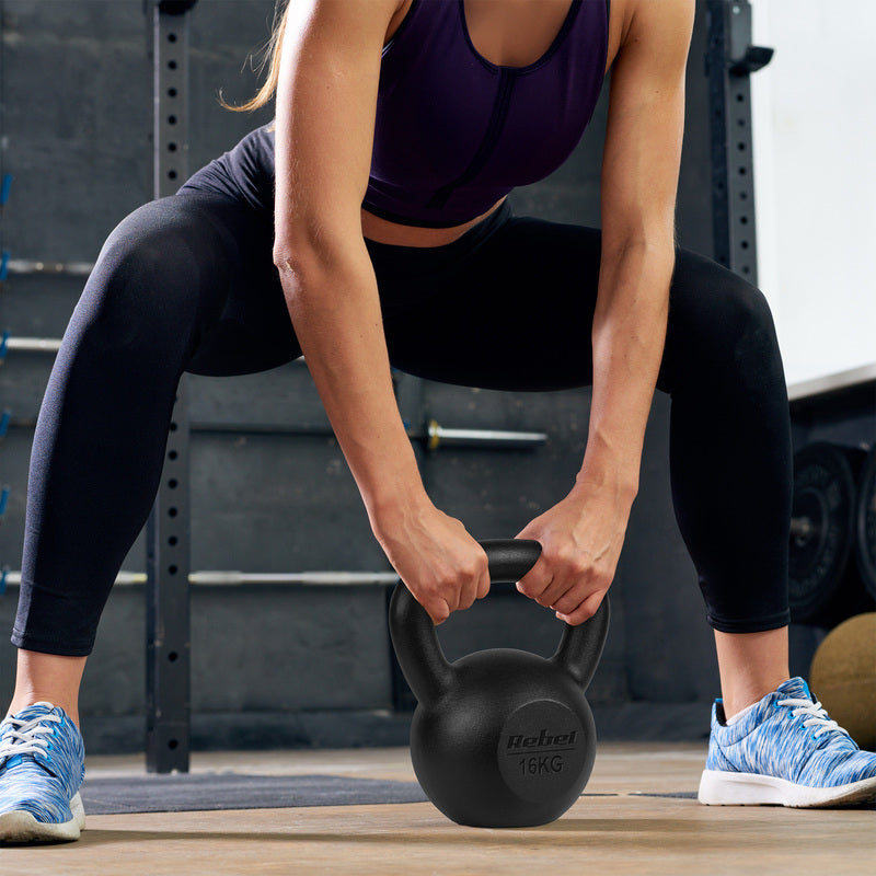 Kettlebell – Gewichtsketel – Gietijzeren Gewicht – Gewichtskogel – Krachttraining Gewicht – 28 kg – Hoogwaardig Gietijzer – Ergonomische Handgreep