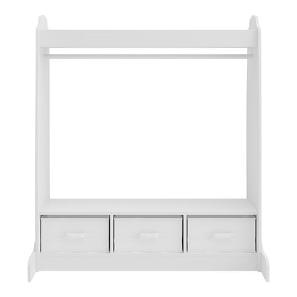 Kinderkast – Kledingkast – Opbergkast – Speelgoedkast – Ladekast – MDF Constructie – Inclusief 3 Uitschuifbare Opbergdozen – 107x95x61 cm Wit