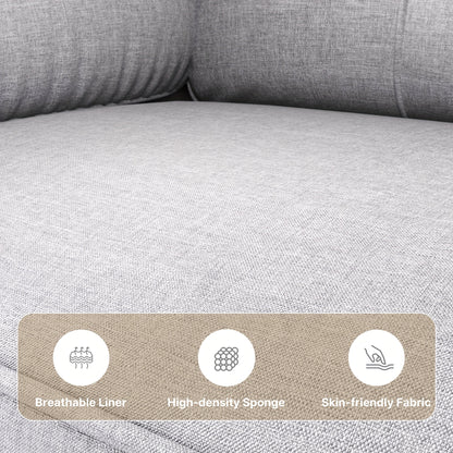 2-Zitsbank – Tweezitsbank – Sofa – Loveseat – Bankstel – Lichtgrijs – Compact en Comfortabel – Zijvak en Dikke Kussens