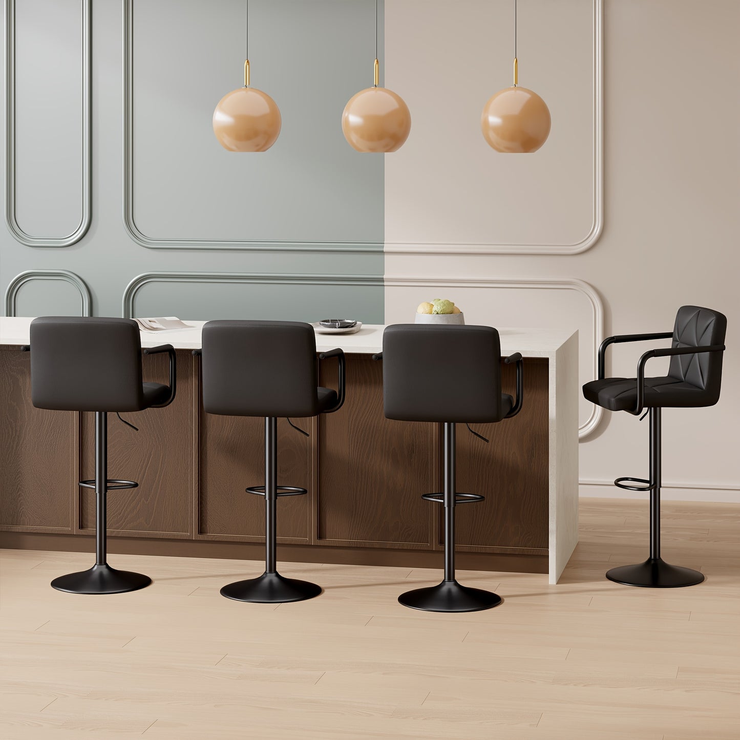 Barstoel – Barkruk – Barstoelen – Barkrukken – Keukenstoel – Verstelbaar – 360° Draaibaar – Ergonomisch Foam Comfort – Stevig Metaal Frame – Set van 2