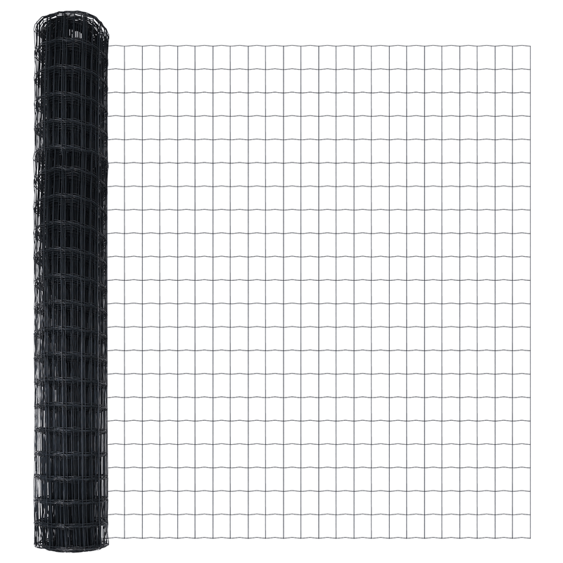 Recinzione Euro 7-Post 1.5x10m - Zincato Grigio Metal Garden Trellis with 7 Horizontal Bars, Sturdy Reinforced Posts for Climbing Plants, Ivy, Roses & Roses - Durable Outdoor Plant Support, Garden Trellis for Climbing Plants,