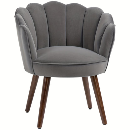 Modern Dark Grey Metal Frame Recliner Armchair with Soft Cushioned Backrest & Seat - Easy Assembly, Sturdy Hard Floor Compatible Design, 66x72x79cm, Classic Contemporary Style for Living Room, Entertainment Center, Salon - Du