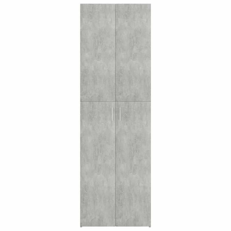 Opbergkast – Opbergmeubel – Kantoor Kast – Studeerkamer Kast – Houten Kast – Beton Grijs – 60x32x190 cm – Duurzaam Hout – Ruim Opberggemak