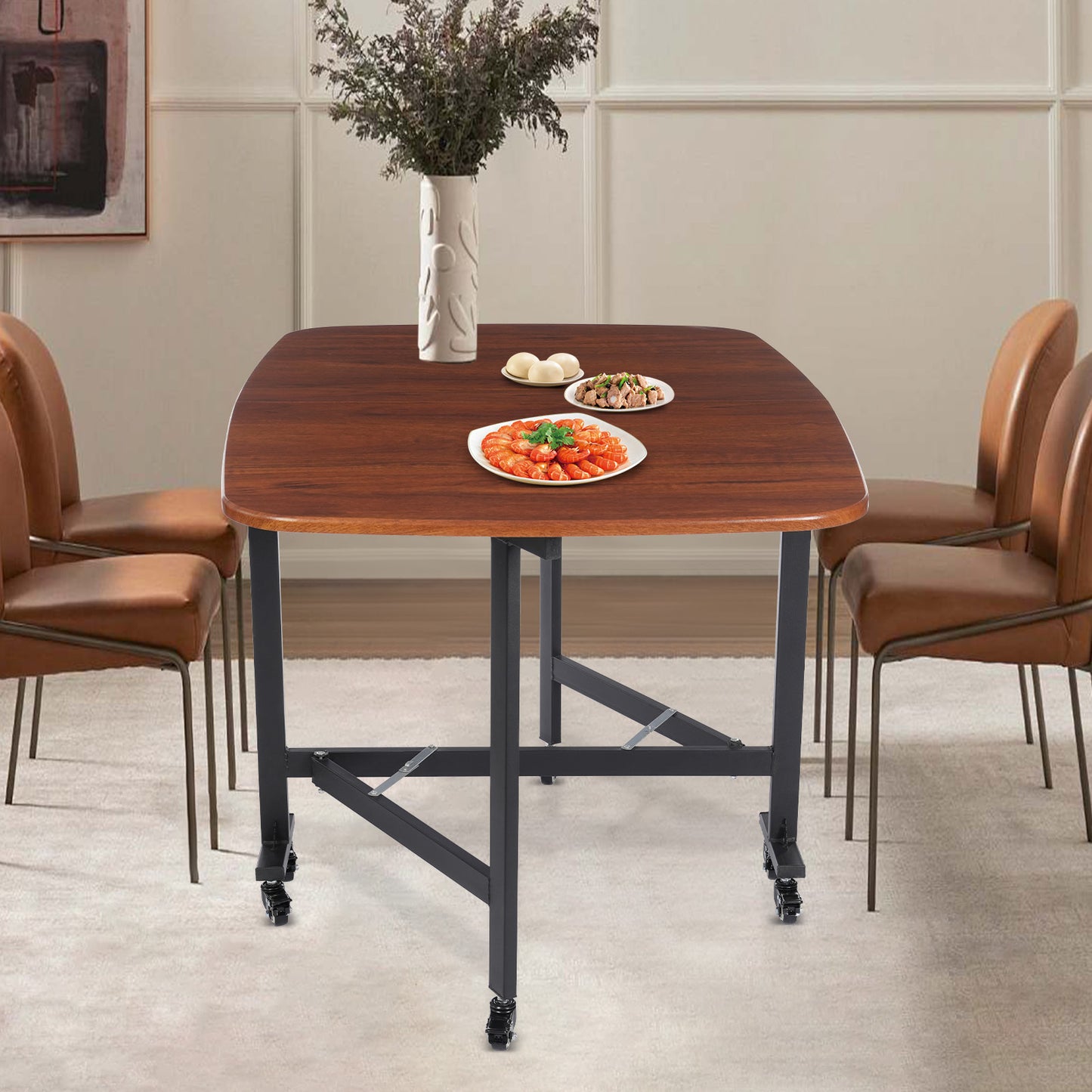 Klaptafel – Vouwtafel – Campingtafel – Tuintafel – Plooitafel – Extra Groot 120x80x75 cm – Stevig Hout & Staal – Ruimtebesparend & Mobiel