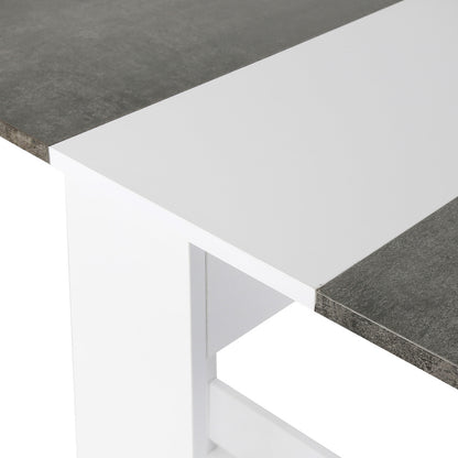 Keukentafel voor 4 Personen – Eettafel – Tafel – Bar-/Ontbijttafel – Keukentafel – Modern Grijs-Wit Design – Stevig Metalen Frame 103x76x73,4 cm