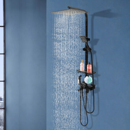 Doucheset – Douchekraan – Regendouche – Handdouche – Mengkraan – 304 RVS & Messing – Verstelbare Glijstang 73-116 cm