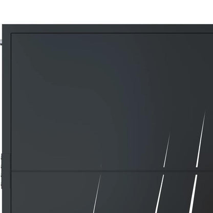 Tuinpoort – Sierhek – Hekwerk – Tuinafscheiding – Poort – Grasdesign – Staal – Antraciet – 105x80 cm – Onderhoudsarm – Duurzaam